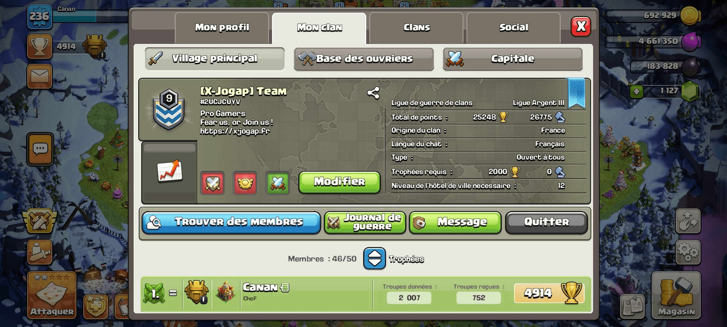 Clash of Clans - Clan informations