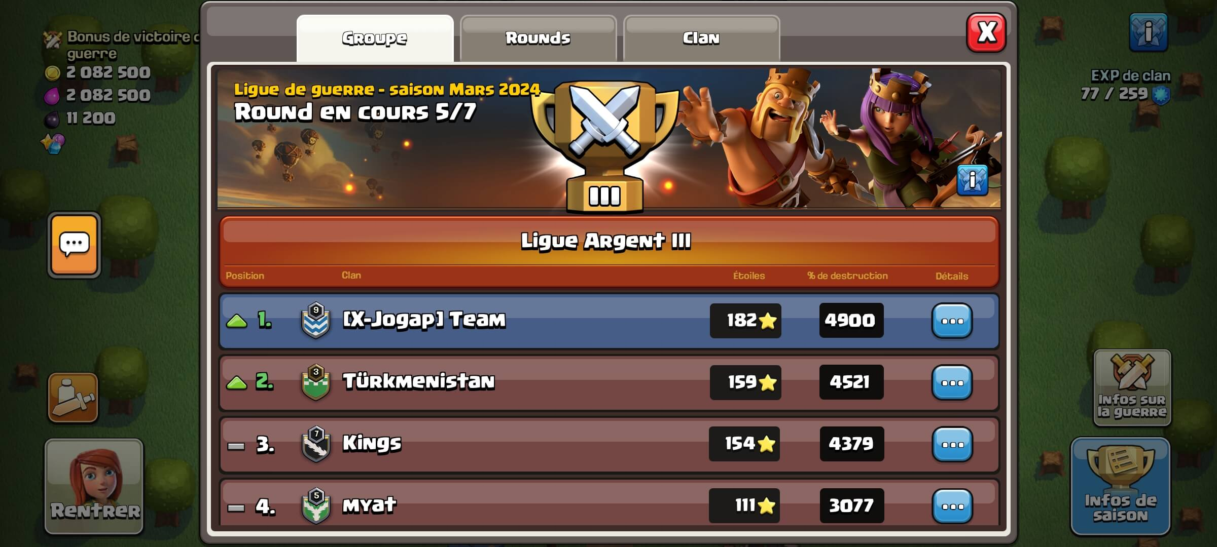 Clash of Clans - Ligue de clan gagnée